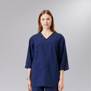 Classic V Neck Female Scrub Set - M, Navy