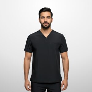 Flexa male scrub for him in black color – modern medical uniform for doctors