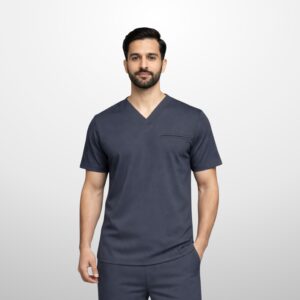 Flexa male scrub for him in grey color – modern medical uniform for doctors